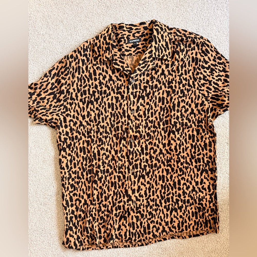 Express Leopard Print Polo